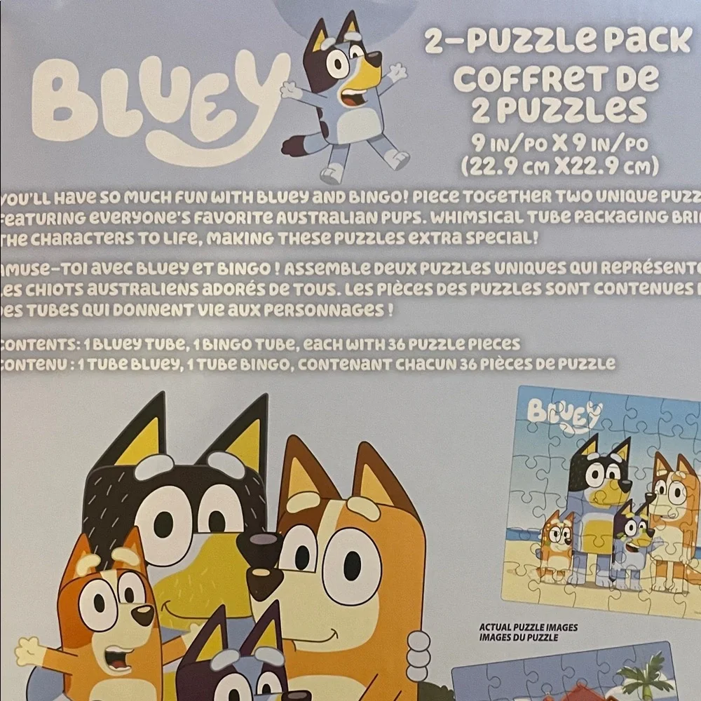 NWT Bluey Two Puzzle Pack Bluey and Bingo